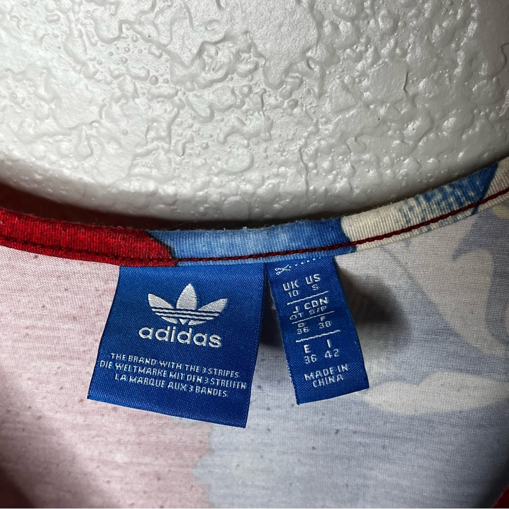 Adidas Originals x FARM Rio Chita Tank Dress Bodycon‎ S Stripes Floral Red Small - Picture 14 of 16